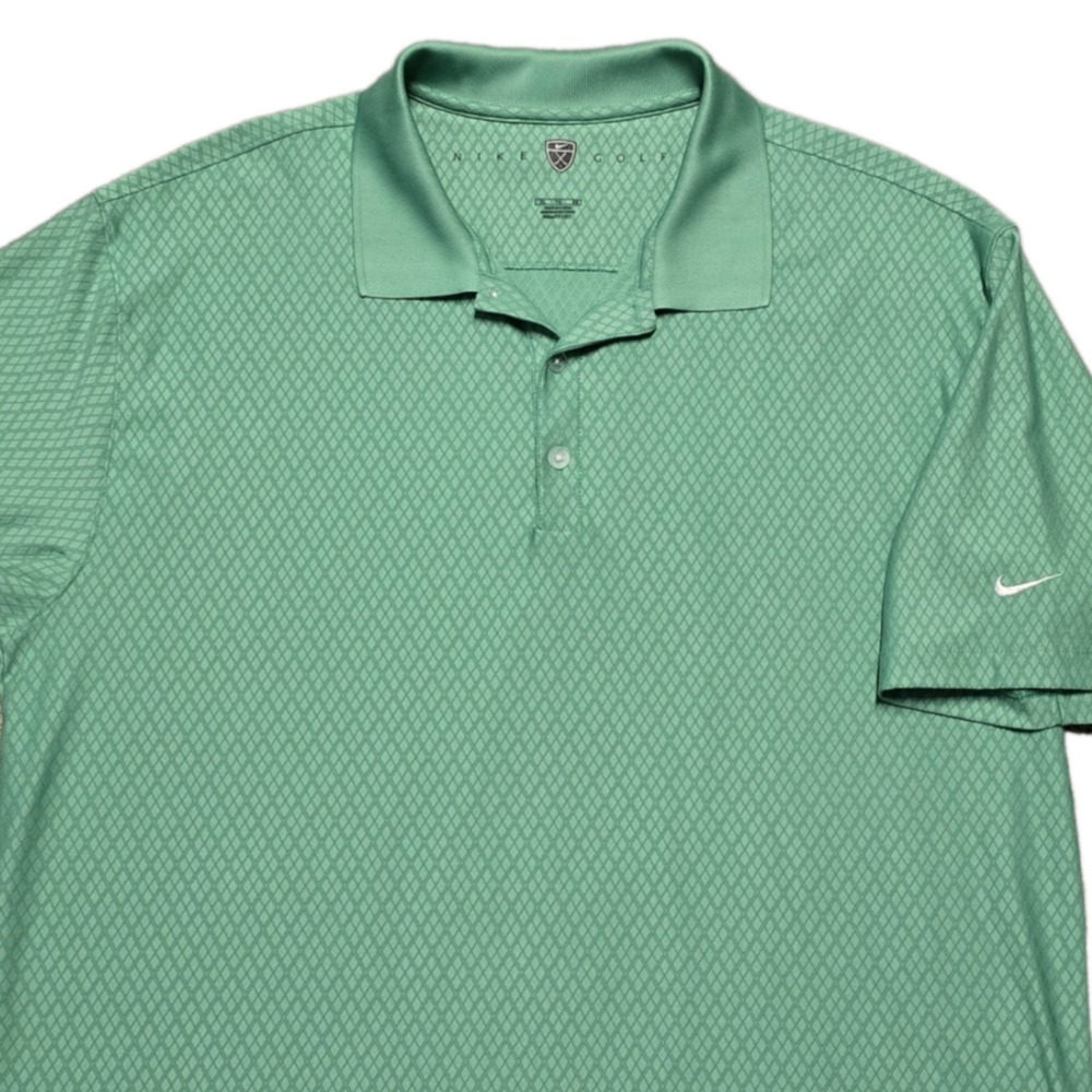 Rare Nike Golf Polo‎ Shirt Green Abstract Geometric Mens XL
